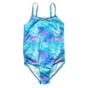 ✅ 5 for $25 - Marbled One-Piece Swimsuit, Blue & Purple Bmagical Size 7
